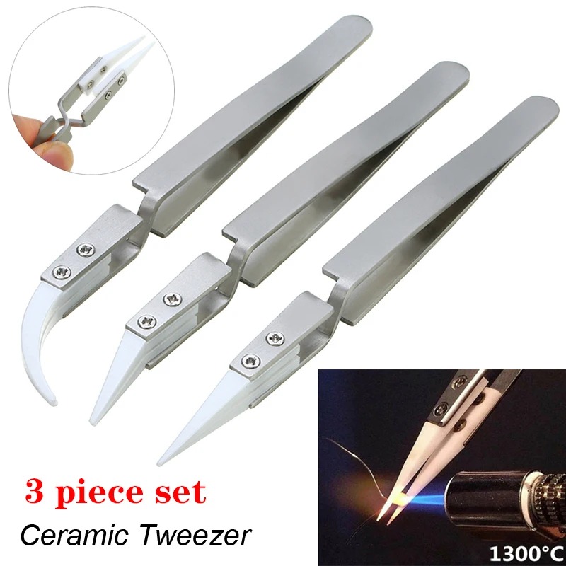 Electronics Repair Tools And Equipment - ملقط سيراميك مستقيم مضاد للكهرباء الساكنة