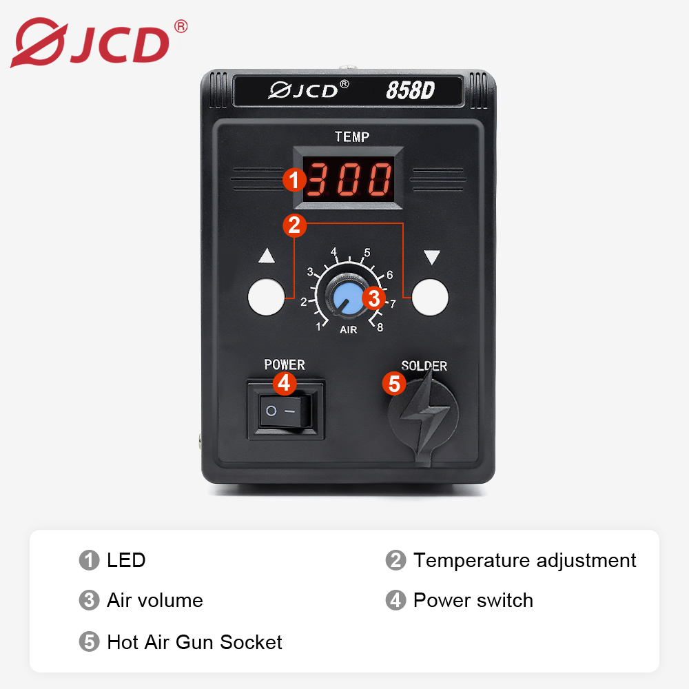 JCD مسدس هواء ساخن 858D بغا مح - مراجعة Hot Air Station 858 وسعره